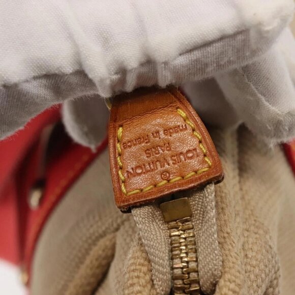 LOUIS VUITTON Antigua Cabas MM Tote Bag Beige Red M40035 LV Auth bs30019 - Picture 11 of 16